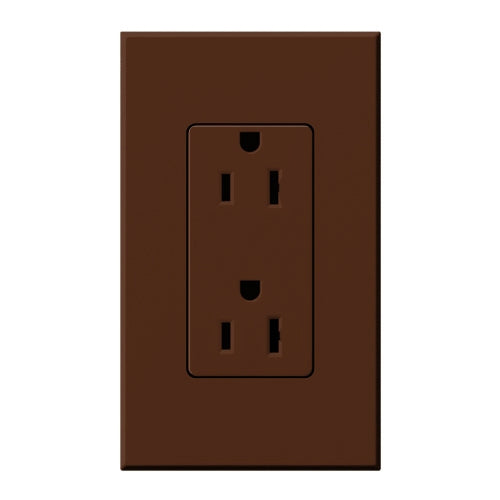 Lutron NTR-15-TR-SI Nova T Tamper Resistant Receptacles 15A 125V in Sienna, Matte Finish