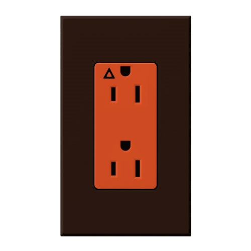 Lutron NTR-20-IG-OR-BR Nova T 20A, 125V, Isolated Ground Receptacle in Brown, Matte Finish