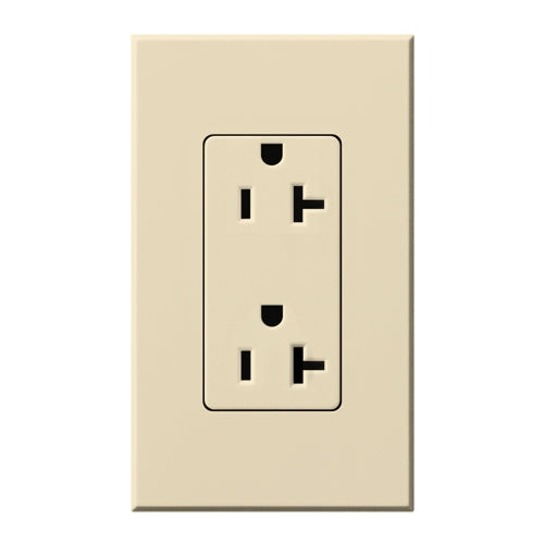 Lutron NTR-20-TR-BE Nova T Tamper Resistant Receptacles 20A 125V in Beige, Matte Finish