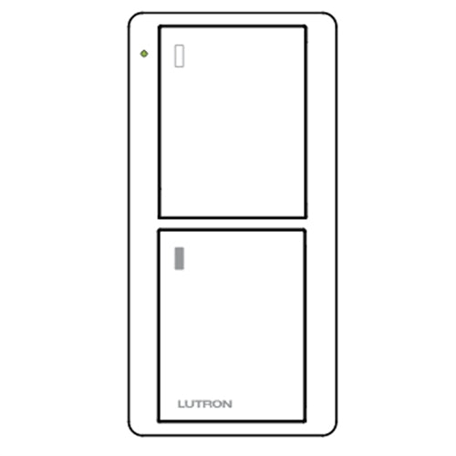 Lutron PJ2-2B-GLA-L02 Pico Wireless Control with indicator LED, 434 Mhz, 2-Button with Power Icon Engraving in Light Almond