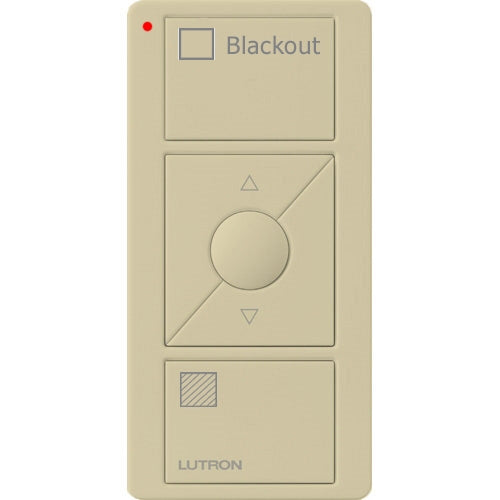 Lutron PJ2-3BRL-GIV-S03 Pico Wireless Control with indicator LED, 434 Mhz, 3-Button with Raise/Lower and Blackout Text Engraving in Ivory
