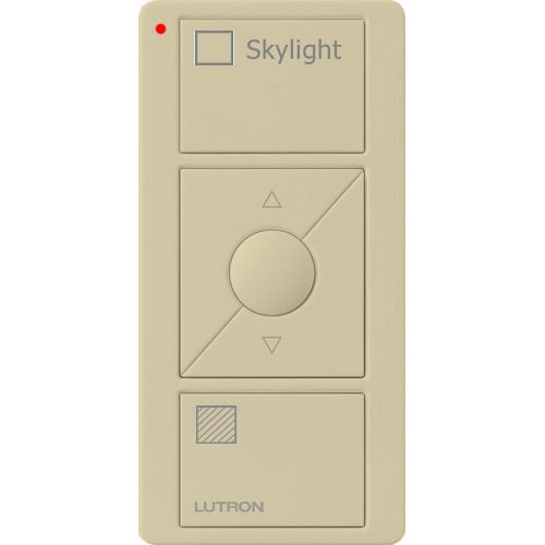 Lutron PJ2-3BRL-GIV-S06 Pico Wireless Control with indicator LED, 434 Mhz, 3-Button with Raise/Lower and Skylight Text Engraving in Ivory