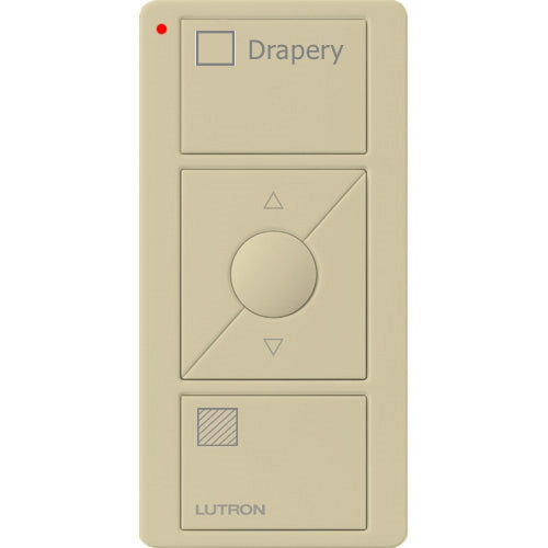 Lutron PJ2-3BRL-GIV-S07 Pico Wireless Control with indicator LED, 434 Mhz, 3-Button with Raise/Lower and Drapery Text Engraving in Ivory