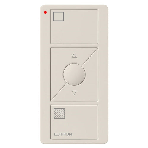 Lutron PJ2-3BRL-GLA-S01 Pico Wireless Control with indicator LED, 434 Mhz, 3-Button with Raise/Lower and Shade Icon Engraving in Light Almond