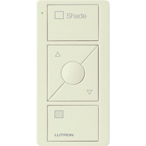 Lutron PJ2-3BRL-TBI-S02 Pico Wireless Control with indicator LED, 434 Mhz, 3-Button with Raise/Lower and Shade Text Engraving in Biscuit, Satin Color