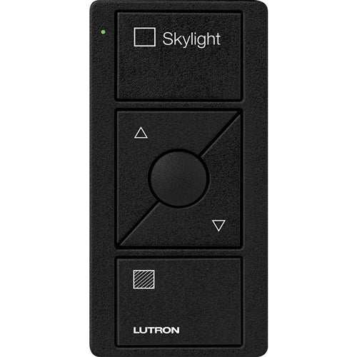Lutron PJ2-3BRL-TMN-S06 Pico Wireless Control with indicator LED, 434 Mhz, 3-Button with Raise/Lower and Skylight Text Engraving in Black, Satin Color