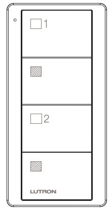 Lutron PJ2-4B-GIV-S21 Pico Wireless Control with indicator LED, RF signal, 4-Button 2-Group Control with Shade Icon Engraving in Ivory