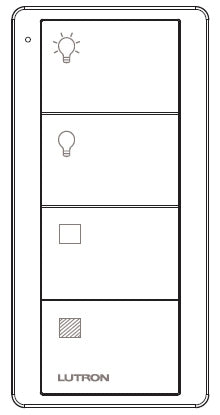 Lutron PJ2-4B-GWH-LS21 Pico Wireless Control with indicator LED, RF signal, 4-Button 2-Group Control with Light and Shade Icon Engraving in White