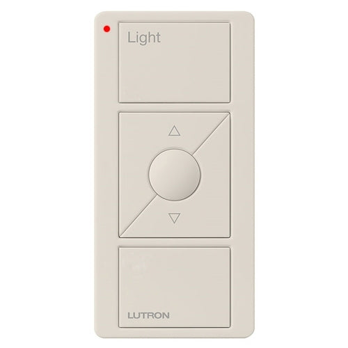 Lutron PJN-3BRL-GLA-L01 Pico Wireless Control with indicator LED and Nightlight, 434 Mhz, 3-Button with Raise/Lower and Light Icon Engraving in Light Almond