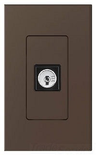 Lutron QSWS2-KSI3MOC-BR QS Keyswitch Insert, 3-Position, Momentary, Center Position Key Removal, in Brown