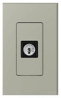 Lutron QSWS2-KSI3MOC-GR QS Keyswitch Insert, 3-Position, Momentary, Center Position Key Removal, in Gray