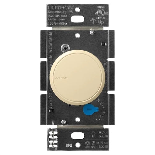 Lutron RCL-153PNL-IV Dalia LED+ 600W Incandescent 150W CFL or LED Single-Pole/3-Way Rotary Light Dimmer in Ivory