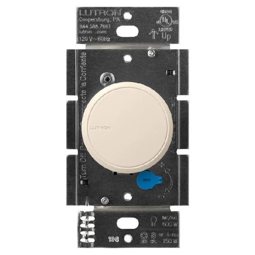 Lutron RCL-153PNL-LA Dalia LED+ 600W Incandescent 150W CFL or LED Single-Pole/3-Way Rotary Light Dimmer in Light Almond