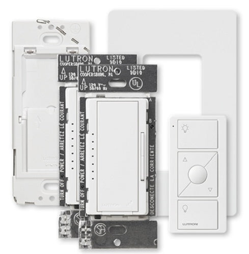 Lutron RR-2ZONE-CL-WH RadioRA2 2 Zone Wall Dimmer Package, in White