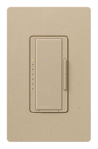 Lutron RRD-PRO-DS 250 W (CFL/LED) or 500 W/VA Incandescent/Halogen/ELV or 400 VA MLV Phase Selectable, Neutral Optional dimmer, Desert Stone