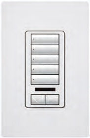 Lutron RRD-W5BRLIR-AL RadioRA 2 Wall Mount 5-Button with Raise/Lower Keypad and IR Receiver in Almond
