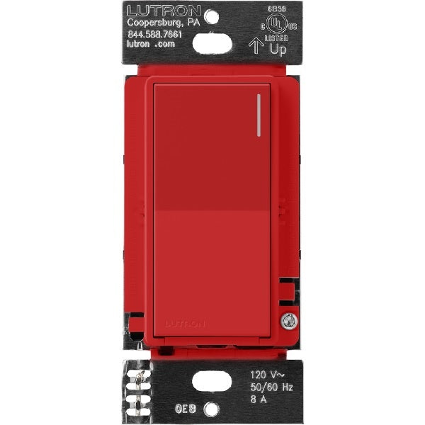 Lutron RRST-8ANS-SR RadioRA 3 Sunnata 8 A Light, 1/4 HP 5.8 A Motor RF Switch in Signal Red