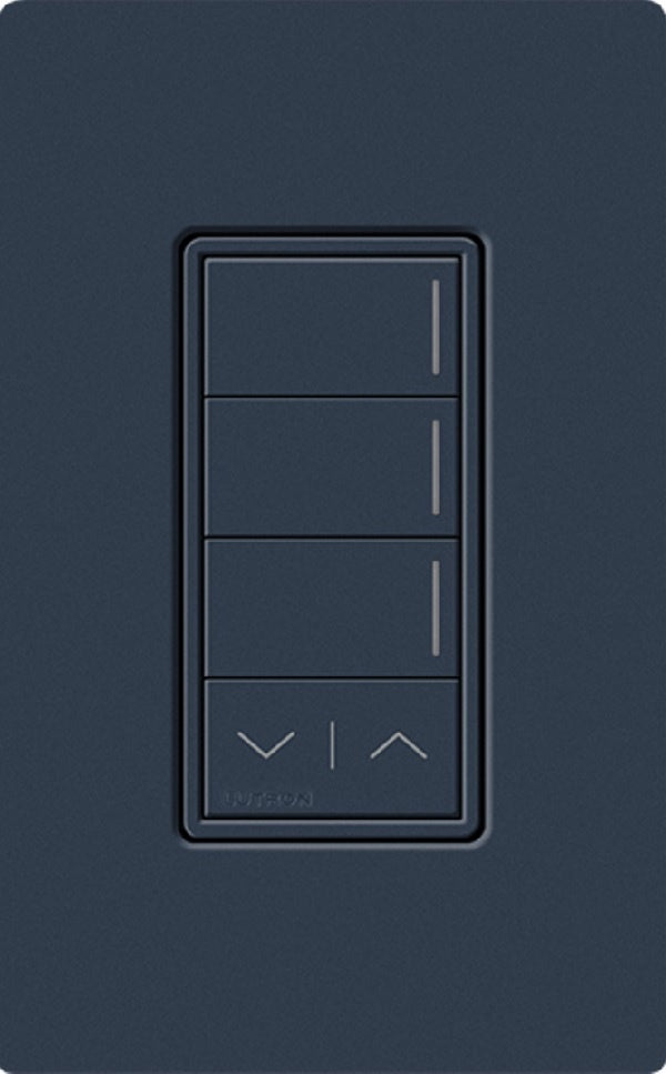 Lutron RRST-HN3RL-DE RadioRA 3 Sunnata RF Keypad, 3-Button with Raise/Lower Hybrid Keypad in Deep Sea
