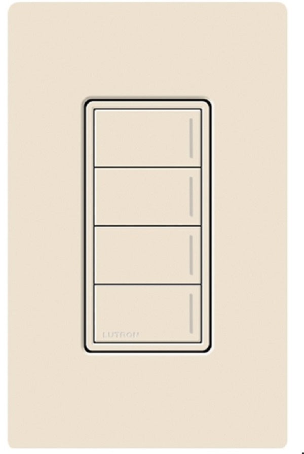 Lutron RRST-HN4B-LA RadioRA 3 Sunnata RF Keypad, 4-Button Hybrid Keypad in Light Almond