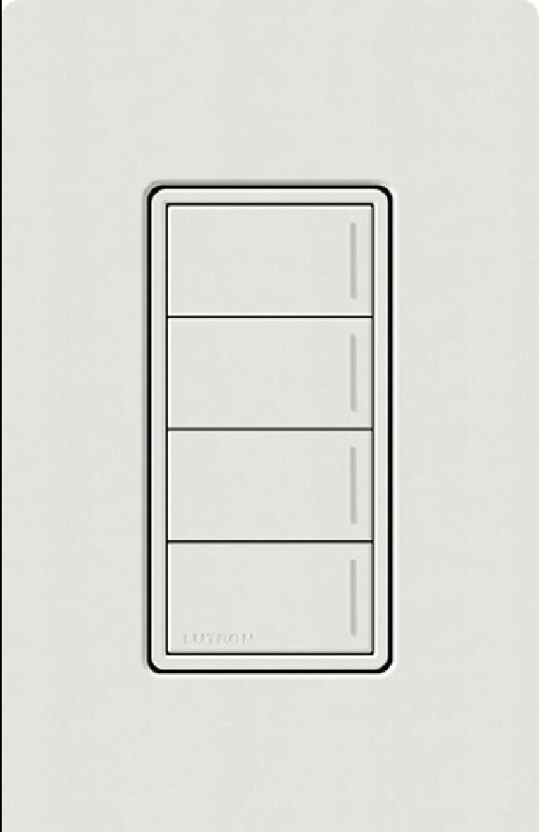 Lutron RRST-HN4B-LG RadioRA 3 Sunnata RF Keypad, 4-Button Hybrid Keypad in Lunar Gray