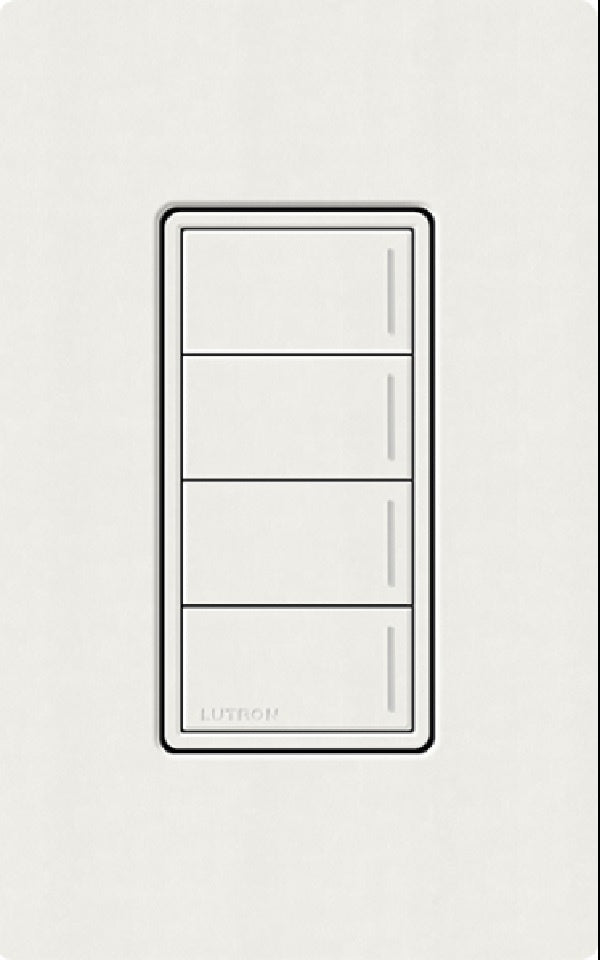 Lutron RRST-HN4B-RW RadioRA 3 Sunnata RF Keypad, 4-Button Hybrid Keypad in Architectural White