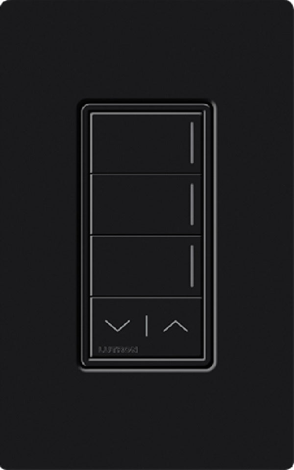 Lutron RRST-W3RL-BL RadioRA 3 Sunnata RF Keypad, 3-Button with Raise/Lower Keypad in Black