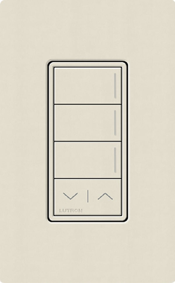 Lutron RRST-W3RL-PM RadioRA 3 Sunnata RF Keypad, 3-Button with Raise/Lower Keypad in Pumice