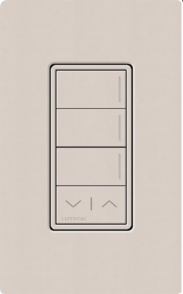 Lutron RRST-W3RL-TP RadioRA 3 Sunnata RF Keypad, 3-Button with Raise/Lower Keypad in Taupe