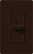 Lutron S-1000-BR Skylark 1000W Incandescent / Halogen Single Pole Slide-to-Off Dimmer in Brown
