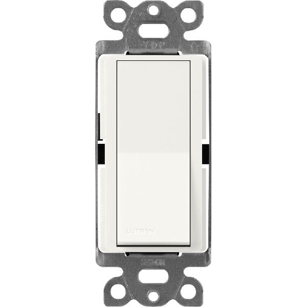 Lutron SC-1PS-GL Claro Satin 15A Single Pole Switch in Glacier White