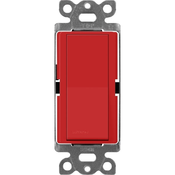 Lutron SC-1PS-SR Claro Satin 15A Single Pole Switch in Signal Red