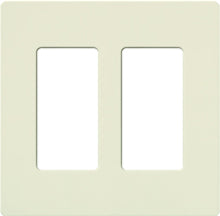 Lutron SC-2-BI Claro Satin Screwless Wallplate 2 Gang in Biscuit