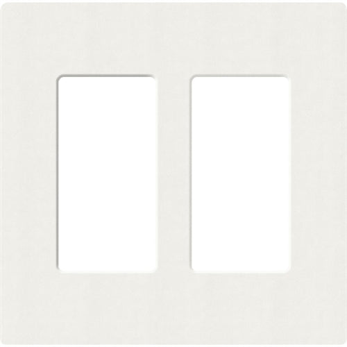 Lutron SC-2-GL Claro Satin Screwless Wallplate 2 Gang in Glacier White