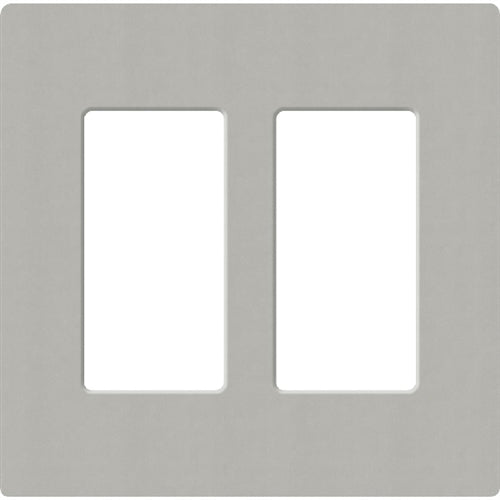 Lutron SC-2-PB Claro Satin Screwless Wallplate 2 Gang in Pebble