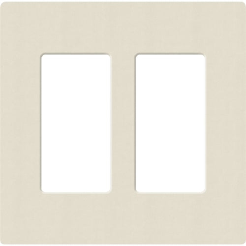 Lutron SC-2-PM Claro Satin Screwless Wallplate 2 Gang in Pumice