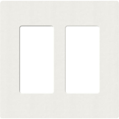 Lutron SC-2-RW Claro Satin Screwless Wallplate 2 Gang in Architectural White