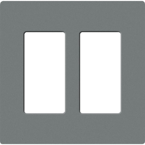 Lutron SC-2-SL Claro Satin Screwless Wallplate 2 Gang in Slate