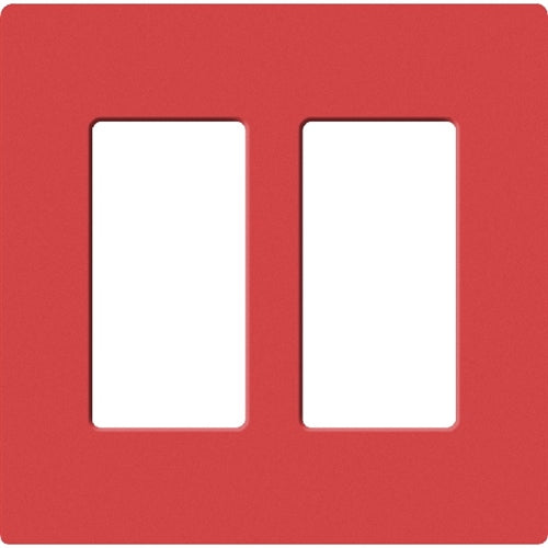 Lutron SC-2-SR Claro Satin Screwless Wallplate 2 Gang in Signal Red