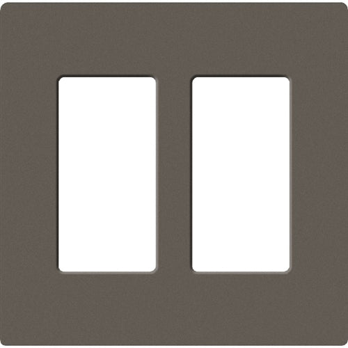 Lutron SC-2-TF Claro Satin Screwless Wallplate 2 Gang in Truffle