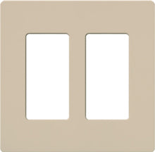 Lutron SC-2-TP Claro Satin Screwless Wallplate 2 Gang in Taupe