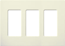 Lutron SC-3-BI Claro Satin Screwless Wallplate 3 Gang in Biscuit