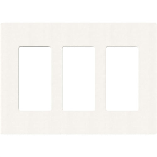 Lutron SC-3-BW Claro Satin Screwless Wallplate 3 Gang in Brilliant White