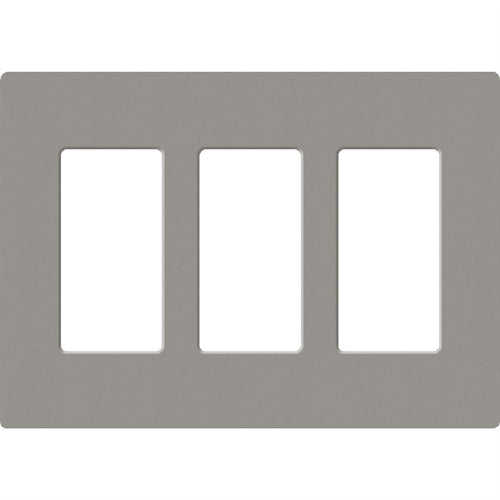Lutron SC-3-CS Claro Satin Screwless Wallplate 3 Gang in Cobblestone