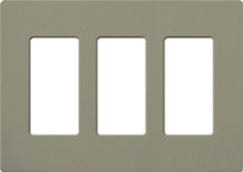 Lutron SC-3-GB Claro Satin Screwless Wallplate 3 Gang in Greenbriar