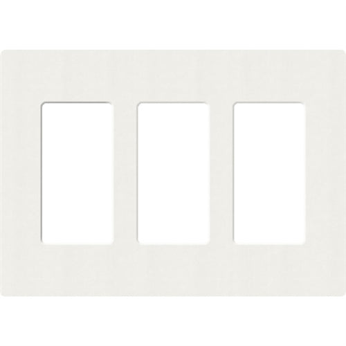 Lutron SC-3-GL Claro Satin Screwless Wallplate 2 Gang in Glacier White