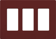 Lutron SC-3-MR Claro Satin Screwless Wallplate 3 Gang in Merlot