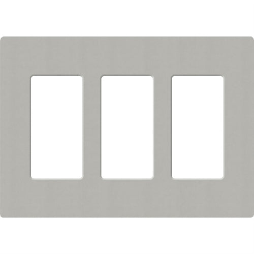 Lutron SC-3-PB Claro Satin Screwless Wallplate 2 Gang in Pebble