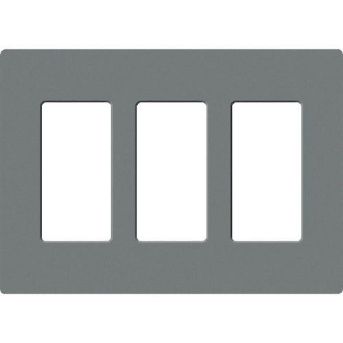 Lutron SC-3-SL Claro Satin Screwless Wallplate 2 Gang in Slate