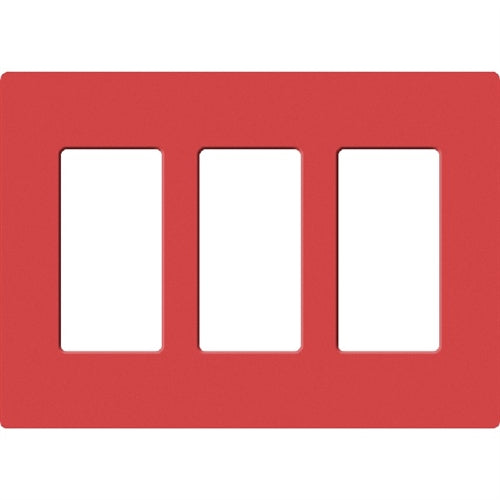 Lutron SC-3-SR Claro Satin Screwless Wallplate 2 Gang in Signal Red