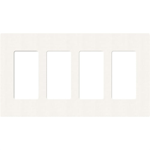 Lutron SC-4-BW Claro Satin Screwless Wallplate 4 Gang in Brilliant White